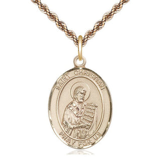 14kt Gold Filled Saint Christian Demosthenes Medal Catholic Jewelry Engraved Catholic Saint Jewelry