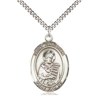 Pewter Saint Christian Demosthenes Medal Catholic Jewelry Engraved Catholic Saint Jewelry