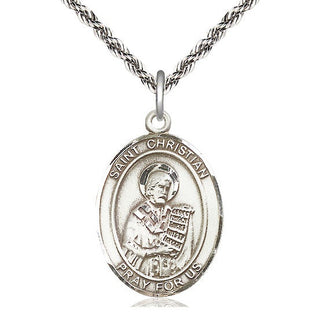 Sterling Silver Saint Christian Demosthenes Medal Catholic Jewelry Engraved Catholic Saint Jewelry