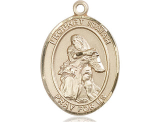 14kt Gold Filled Saint Isaiah Medal Engraved Catholic Saint Jewelry
