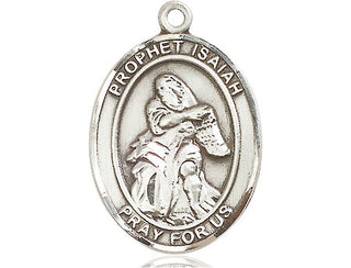 Sterling Silver Saint Isaiah Medal Catholic Jewelry Engraved Catholic Saint Jewelry