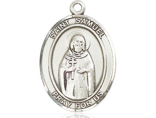 Pewter Saint Samuel Medal Engraved Catholic Saint Jewelry