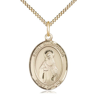 14kt Gold Filled Saint Hildegard von Bingen Medal Catholic Jewelry Engraved Catholic Saint Jewelry