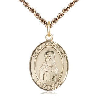 14kt Gold Filled Saint Hildegard von Bingen Medal Catholic Jewelry Engraved Catholic Saint Jewelry