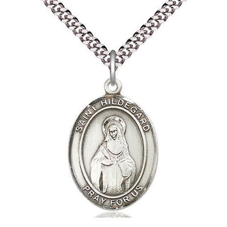 Pewter Saint Hildegard von Bingen Medal Catholic Jewelry Engraved Catholic Saint Jewelry