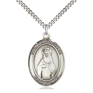 Pewter Saint Hildegard von Bingen Medal Catholic Jewelry Engraved Catholic Saint Jewelry