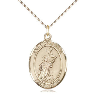 14kt Gold Filled Saint Tarcisius Medal Catholic Jewelry Engraved Catholic Saint Jewelry