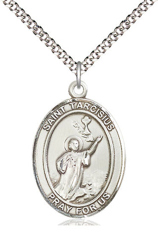 Pewter Saint Tarcisius Medal Catholic Jewelry Engraved Catholic Saint Jewelry