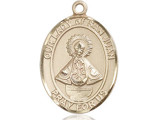14kt Gold Filled Our Lady of San Juan Medal Engraved Catholic Saint Jewelry