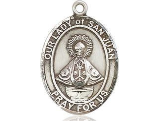 Pewter Our Lady of San Juan Medal Engraved Catholic Saint Jewelry