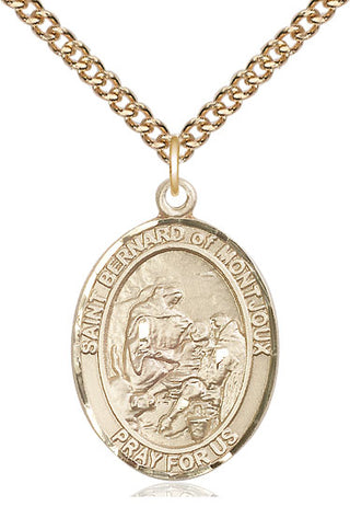 14kt Gold Filled Saint Bernard of Montjoux Medal Catholic Jewelry Engraved Catholic Saint Jewelry