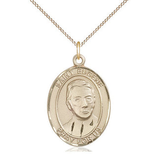 14kt Gold Saint Eugene de Mazenod Medal Engraved Catholic Saint Jewelry