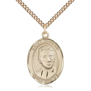 14kt Gold Saint Eugene de Mazenod Medal Engraved Catholic Saint Jewelry