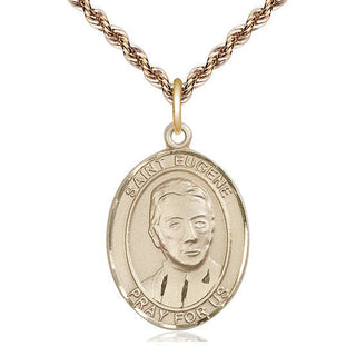 14kt Gold Saint Eugene de Mazenod Medal Engraved Catholic Saint Jewelry