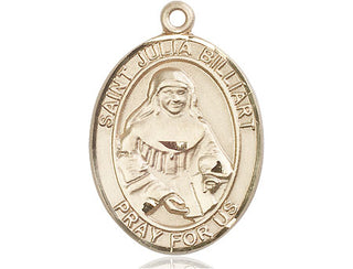 14kt Gold Filled Saint Julia Billiart Medal Engraved Catholic Saint Jewelry