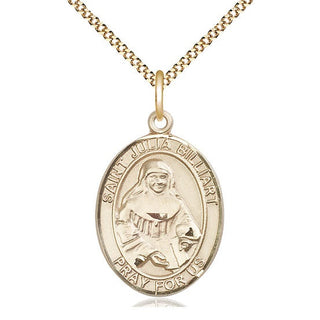 14kt Gold Filled Saint Julia Billiart Medal Catholic Jewelry Engraved Catholic Saint Jewelry