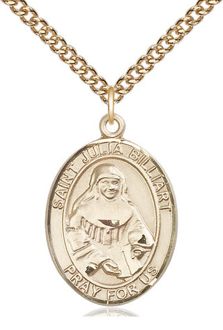 14kt Gold Filled Saint Julia Billiart Medal Catholic Jewelry Engraved Catholic Saint Jewelry
