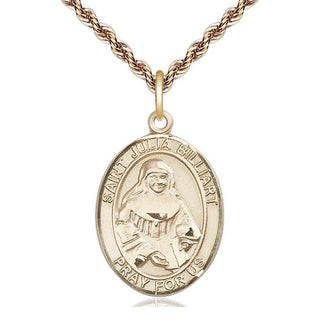 14kt Gold Filled Saint Julia Billiart Medal Catholic Jewelry Engraved Catholic Saint Jewelry