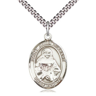 Pewter Saint Julia Billiart Medal Catholic Jewelry Engraved Catholic Saint Jewelry