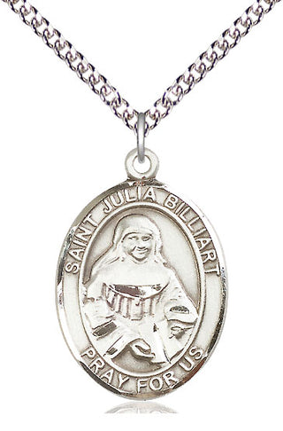 Sterling Silver Saint Julia Billiart Medal Catholic Jewelry Engraved Catholic Saint Jewelry