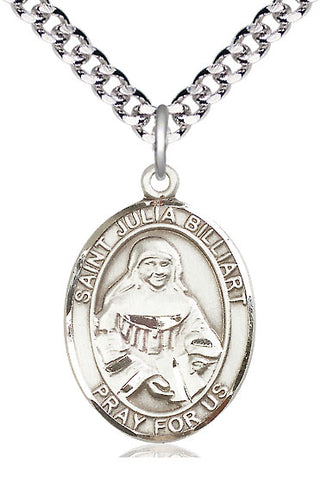 Sterling Silver Saint Julia Billiart Medal Catholic Jewelry Engraved Catholic Saint Jewelry