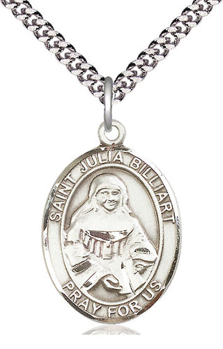 Sterling Silver Saint Julia Billiart Medal Catholic Jewelry Engraved Catholic Saint Jewelry