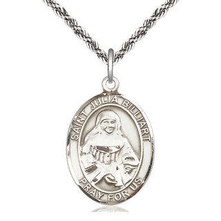 Sterling Silver Saint Julia Billiart Medal Catholic Jewelry Engraved Catholic Saint Jewelry