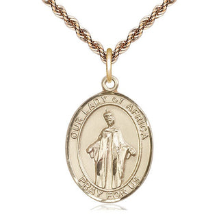 14kt Gold Filled Our Lady of Africa Medal Catholic Jewelry Engraved Catholic Saint Jewelry
