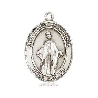 Pewter Our Lady of Africa Medal Engraved Catholic Saint Jewelry