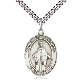 Sterling Silver Our Lady of Africa Medal Catholic Jewelry Engraved Catholic Saint Jewelry