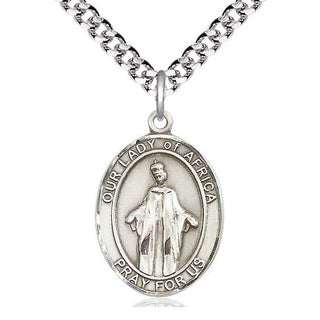 Sterling Silver Our Lady of Africa Medal Catholic Jewelry Engraved Catholic Saint Jewelry