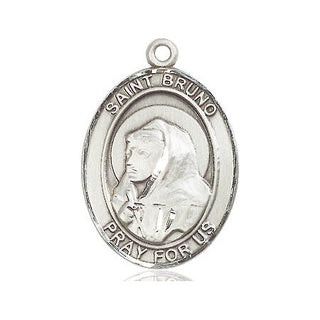 Pewter Saint Bruno Medal Engraved Catholic Saint Jewelry