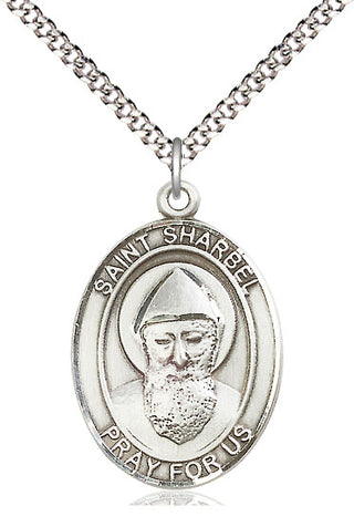 Pewter Saint Sharbel Medal Catholic Jewelry Engraved Catholic Saint Jewelry