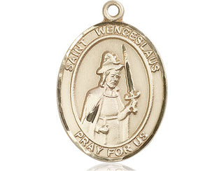 14kt Gold Filled Saint Wenceslaus Medal Engraved Catholic Saint Jewelry