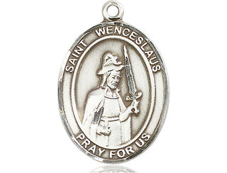 Pewter Saint Wenceslaus Medal Engraved Catholic Saint Jewelry