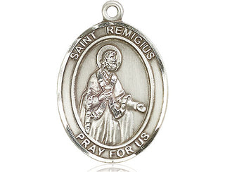 Sterling Silver Saint Remigius of Reims Medal Catholic Jewelry Engraved Catholic Saint Jewelry