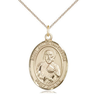 14kt Gold Filled Saint James the Lesser Medal Catholic Jewelry Engraved Catholic Saint Jewelry