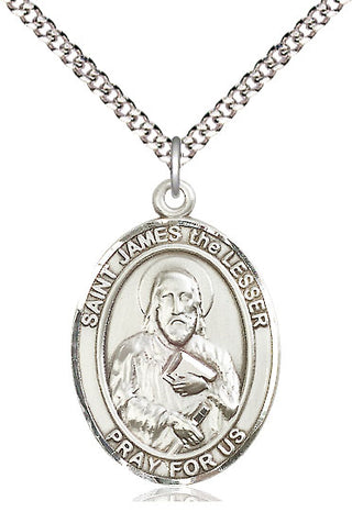 Pewter Saint James the Lesser Medal Catholic Jewelry Engraved Catholic Saint Jewelry