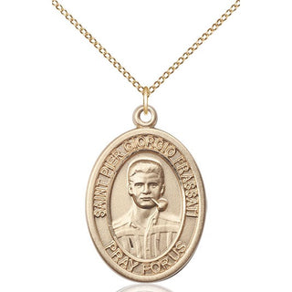 14kt Gold Blessed Pier Giorgio Frassati Medal Engraved Catholic Saint Jewelry