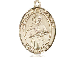 14kt Gold Filled Saint Gabriel Possenti Medal Engraved Catholic Saint Jewelry