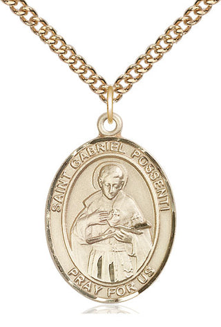 14kt Gold Filled Saint Gabriel Possenti Medal Catholic Jewelry Engraved Catholic Saint Jewelry