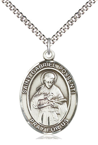 Pewter Saint Gabriel Possenti Medal Catholic Jewelry Engraved Catholic Saint Jewelry