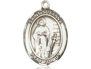 Pewter Saint Susanna Medal Engraved Catholic Saint Jewelry