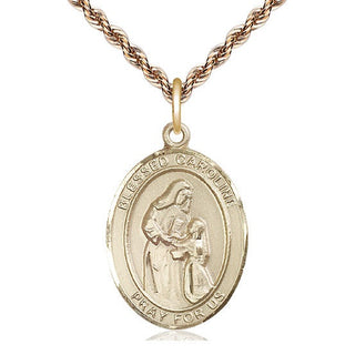 14kt Gold Filled Blessed Caroline Gerhardinger Medal Catholic Jewelry Engraved Catholic Saint Jewelry