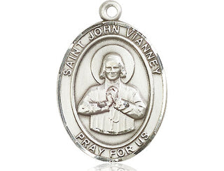Pewter Saint John Vianney Medal Engraved Catholic Saint Jewelry