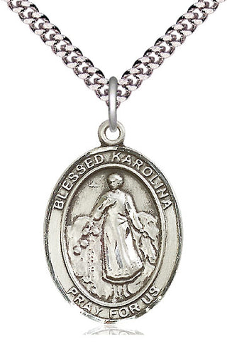 Sterling Silver Blessed Karolina Kozkowna Medal Catholic Jewelry Engraved Catholic Saint Jewelry