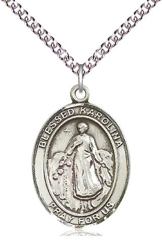 Sterling Silver Blessed Karolina Kozkowna Medal Catholic Jewelry Engraved Catholic Saint Jewelry