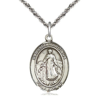 Sterling Silver Blessed Karolina Kozkowna Medal Catholic Jewelry Engraved Catholic Saint Jewelry