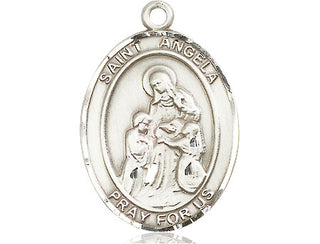 Pewter Saint Angela Merici Medal Engraved Catholic Saint Jewelry