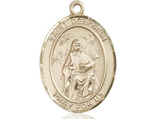 14kt Gold Filled Saint Deborah Medal Engraved Catholic Saint Jewelry